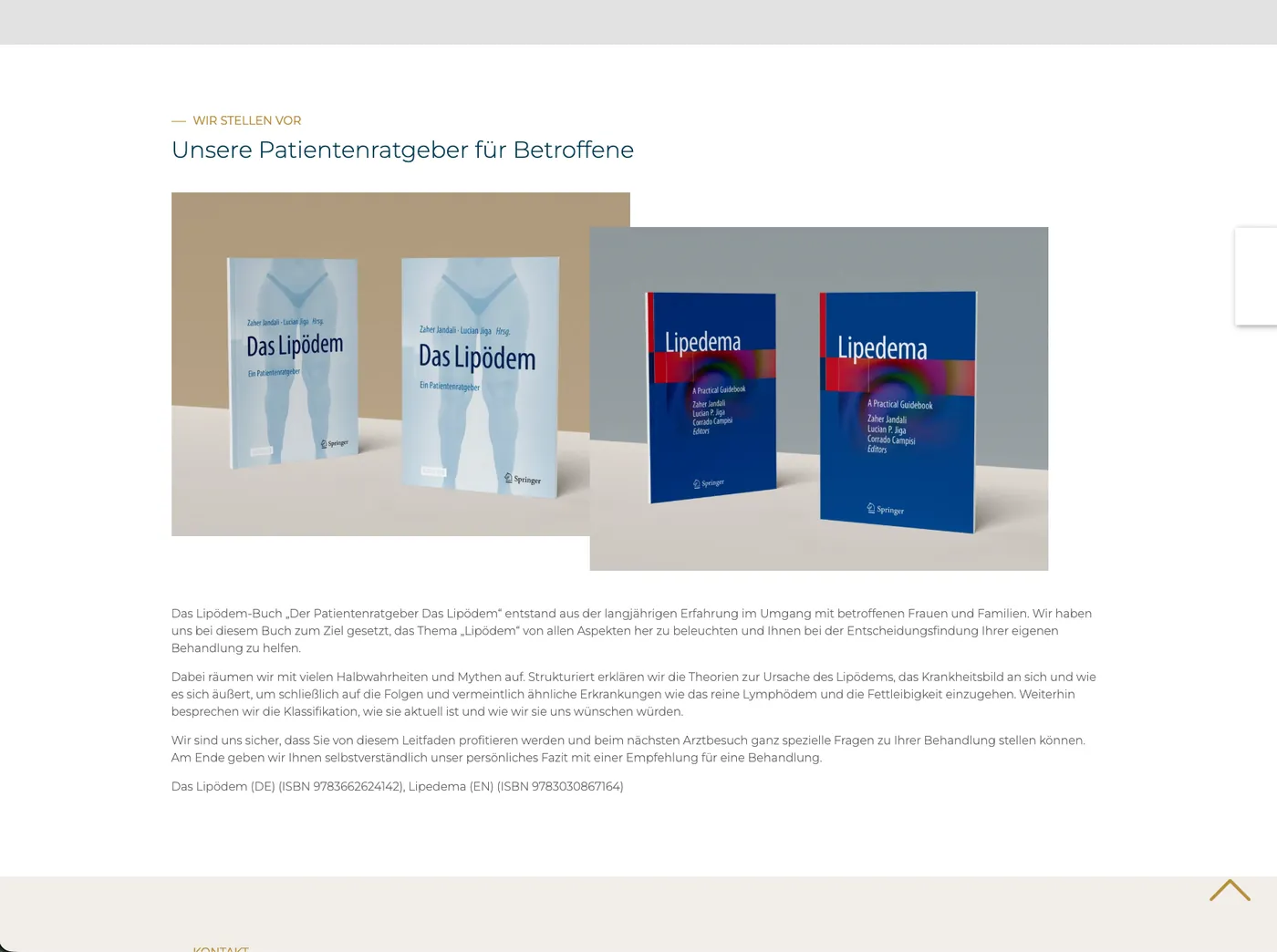 Patient-guide section with two specialist books on lipedema